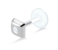 Gemstone n Square Shaped Labrets Push-in LA-33